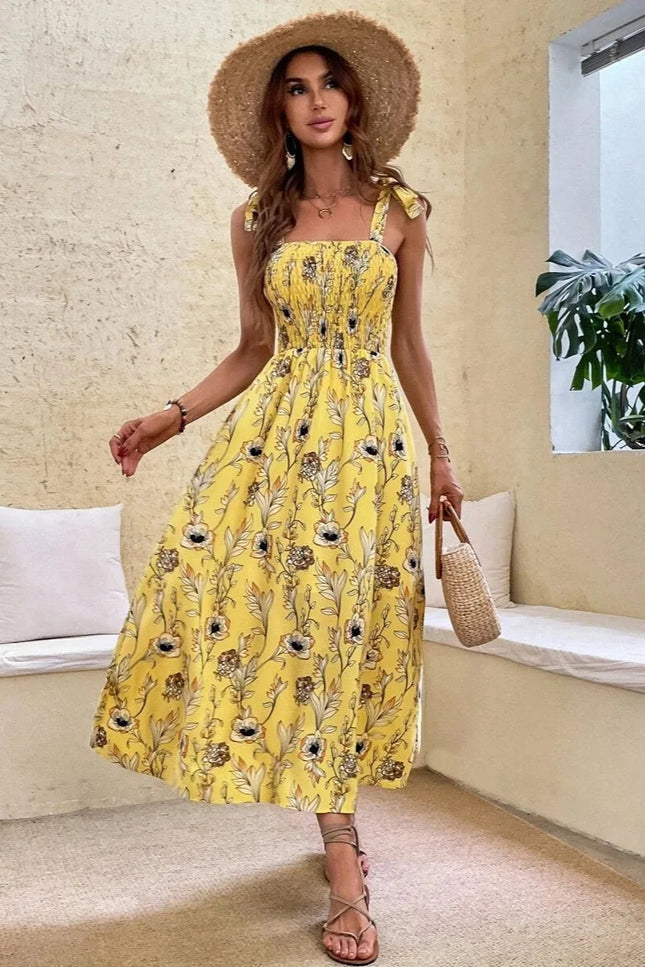 Robe jaune fleurs - Robe Addict