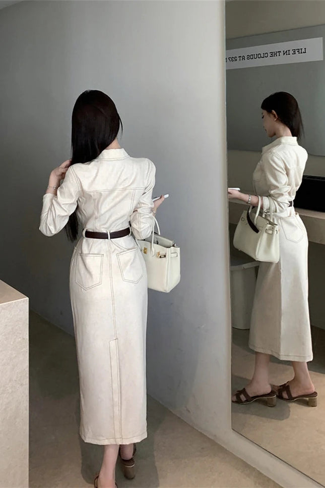 Robe en jean blanc - Robe Addict