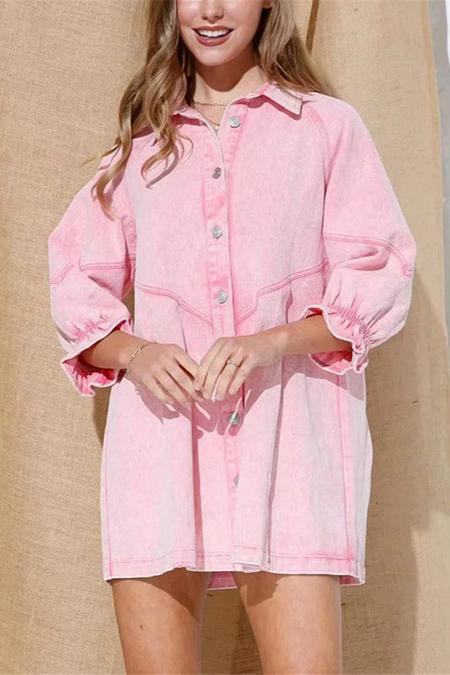 Robe jean rose - Robe Addict