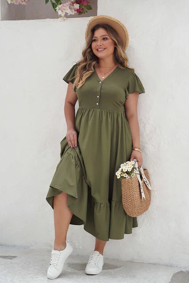 Robe kaki grande taille - Robe Addict