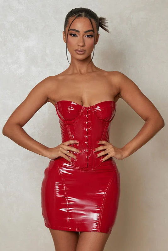 Robe latex rouge - Robe Addict