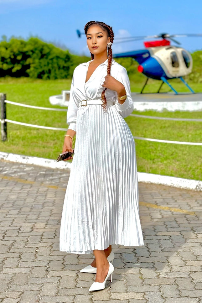 Robe longue blanche grande taille - Robe Addict