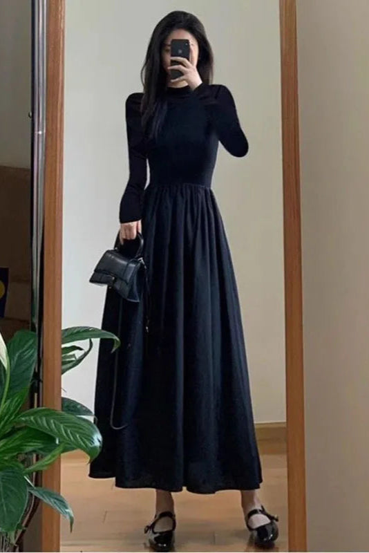 Robe longue hiver noire - Robe Addict
