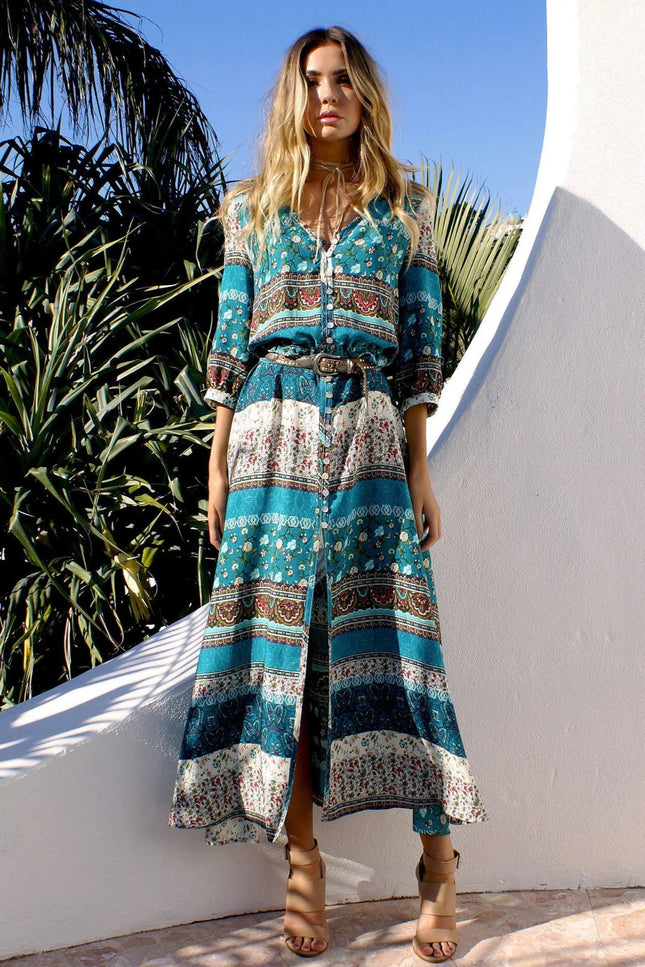 Robe longue manche 3/4 - Robe Addict