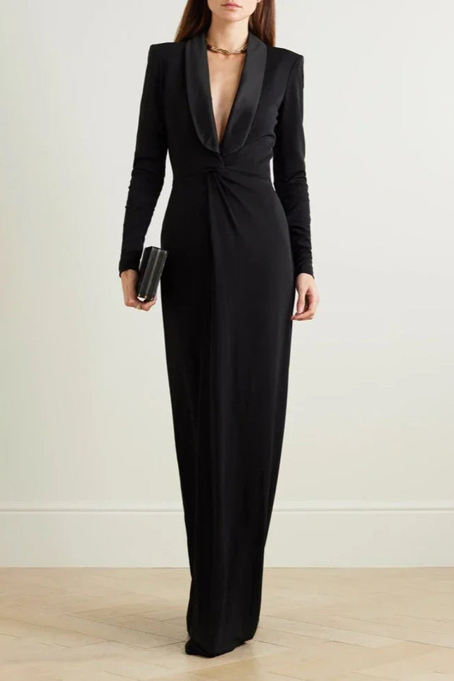 Robe longue noir droite - Robe Addict