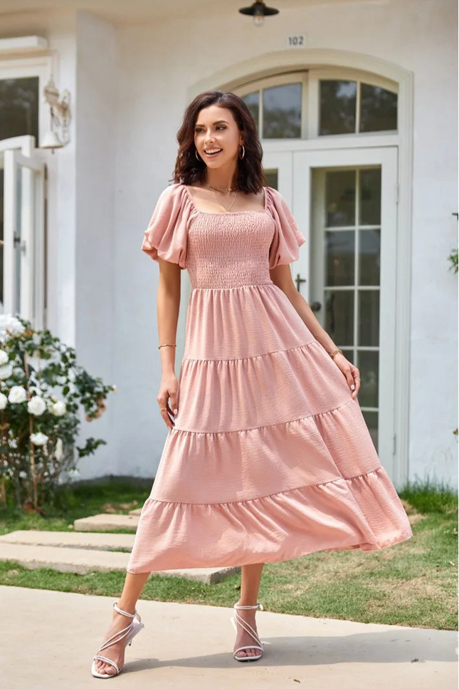 Robe longue smockée - Robe Addict