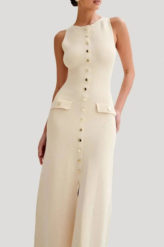 Robe maille boutonné - Robe Addict