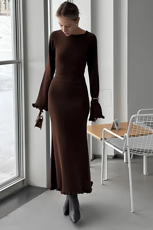 Robe maille marron - Robe Addict