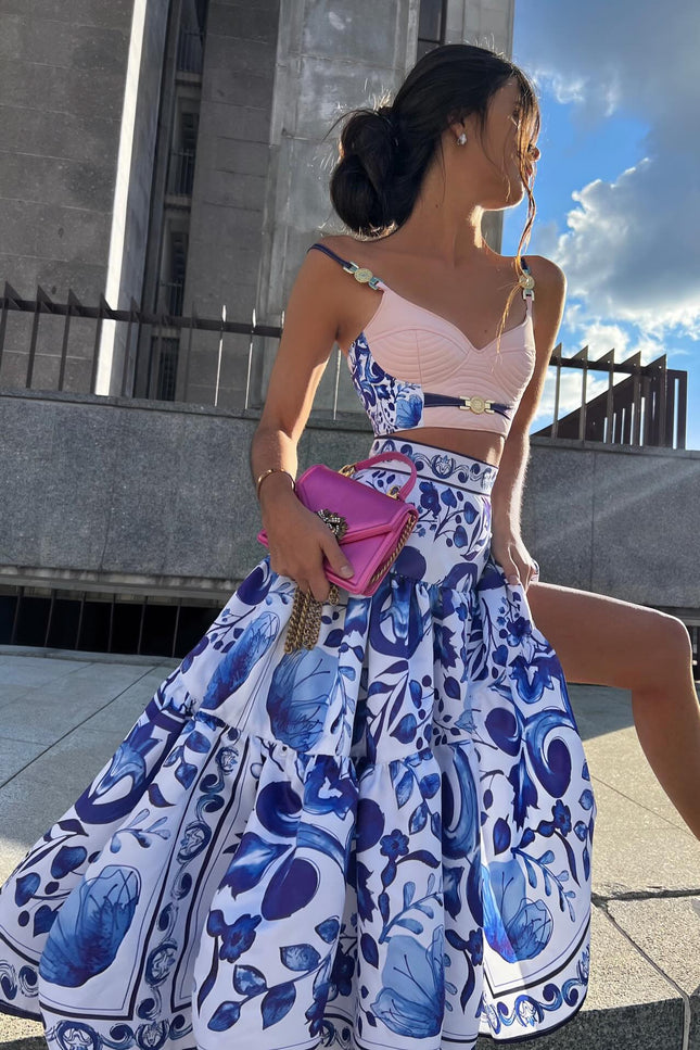 Robe motif bleu - Robe Addict