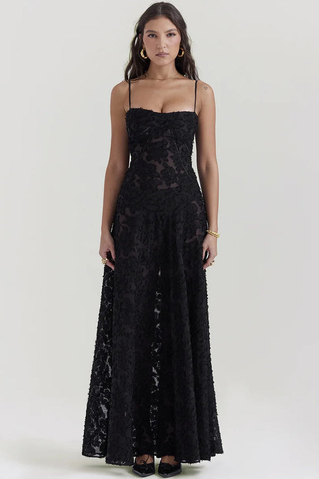Robe noir broderie - Robe Addict