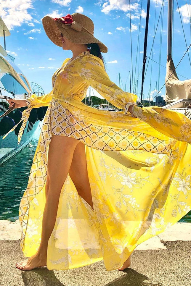 Robe de plage jaune - Robe Addict