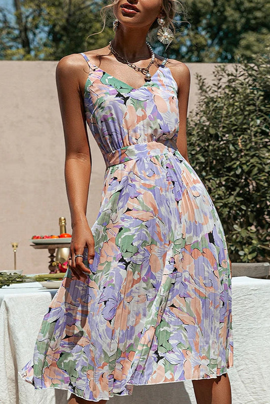 Robe plissée fleurie - Robe Addict