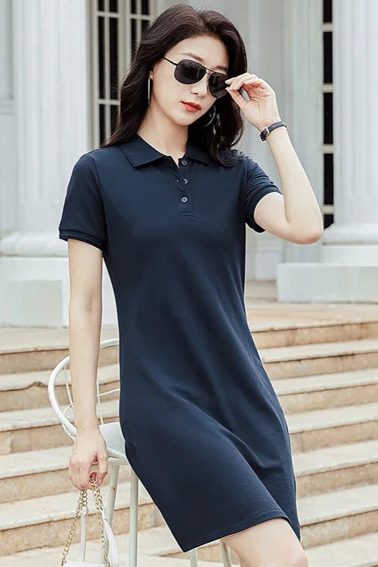 Robe polo bleu marine - Robe Addict