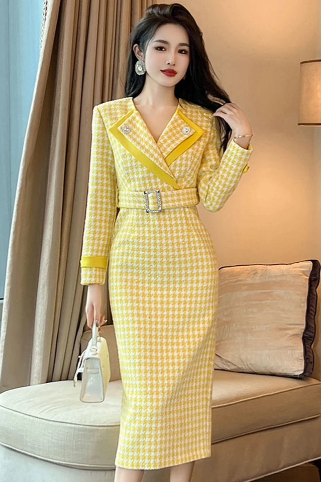 Robe portefeuille jaune - Robe Addict