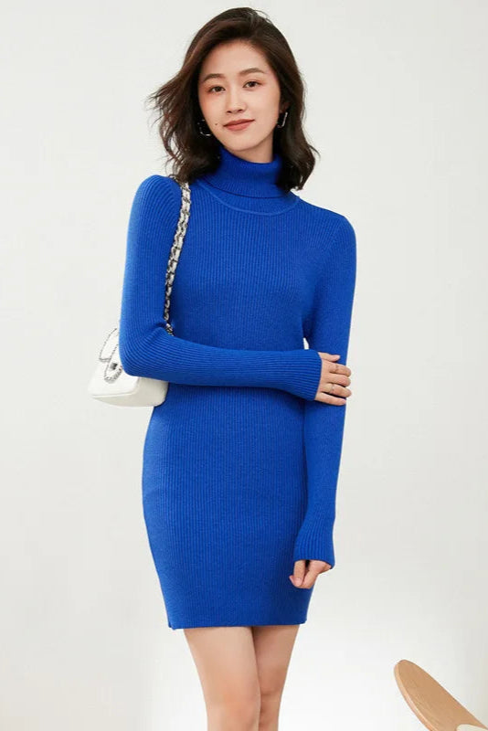 Robe pull bleu electrique - Robe Addict