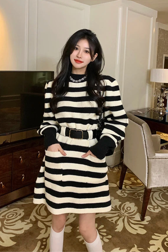 Robe pull rayure - Robe Addict