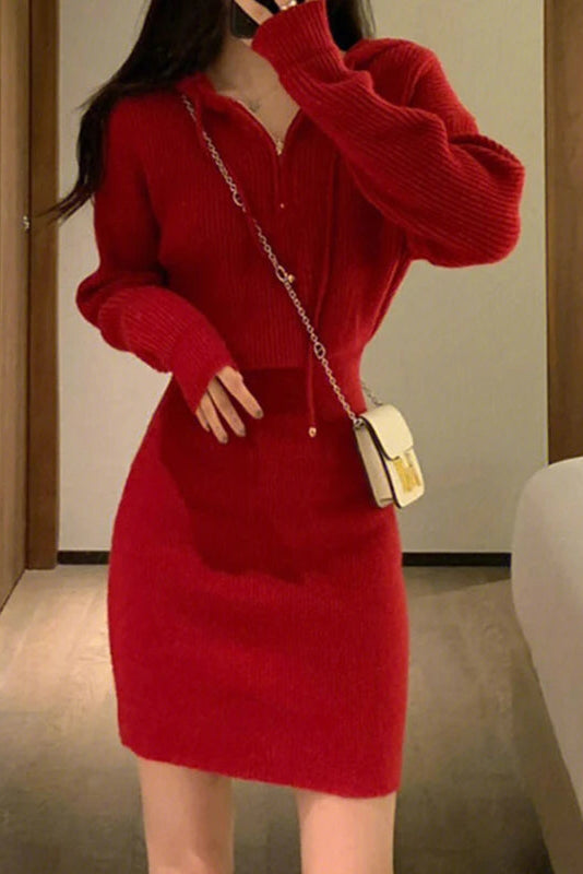 Robe pull rouge - Robe Addict