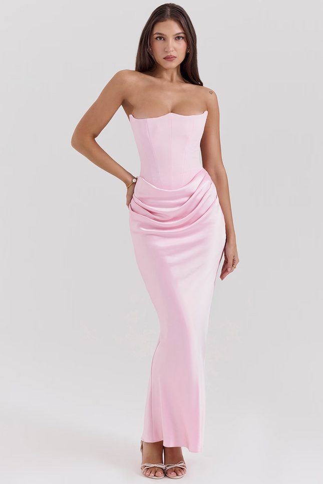 Robe rose corset - Robe Addict