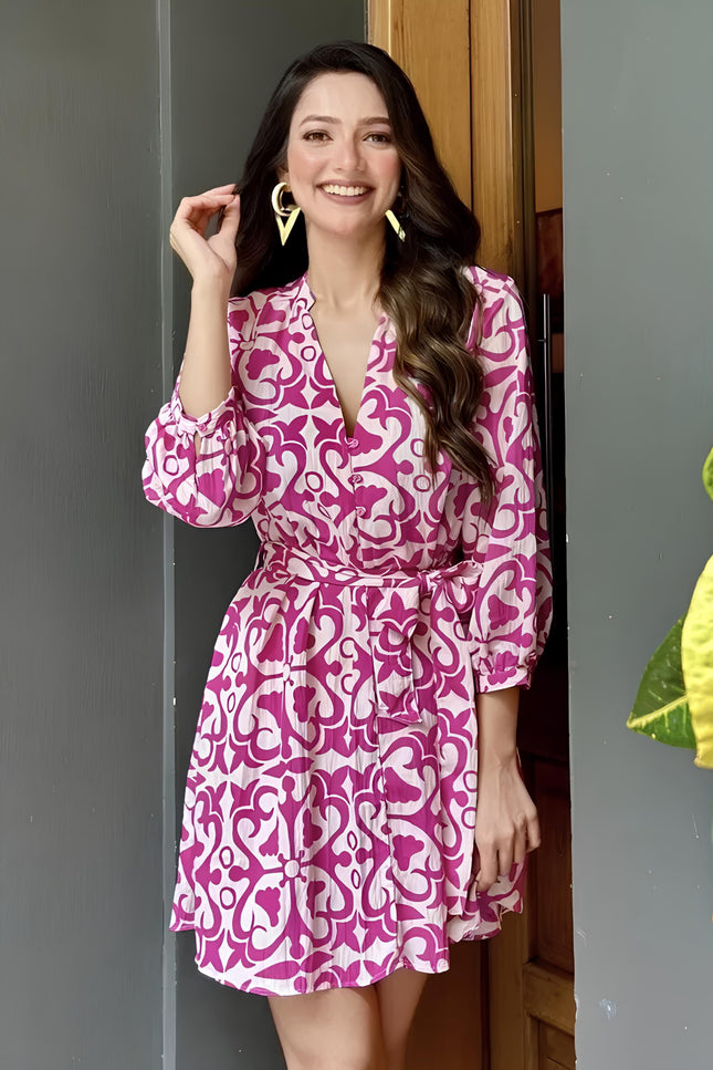 Robe rose et blanc - Robe Addict