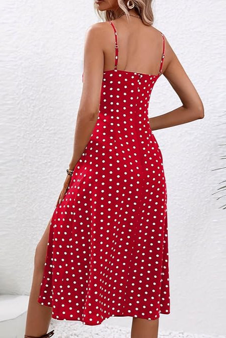 Robe rouge pois blanc - Robe Addict