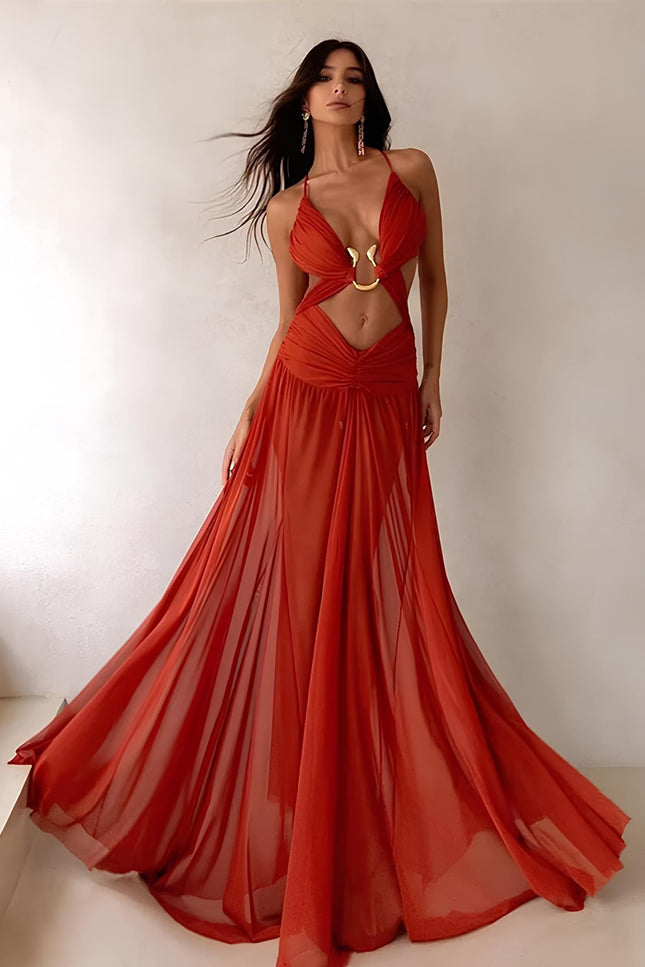 Robe rouge transparente - Robe Addict