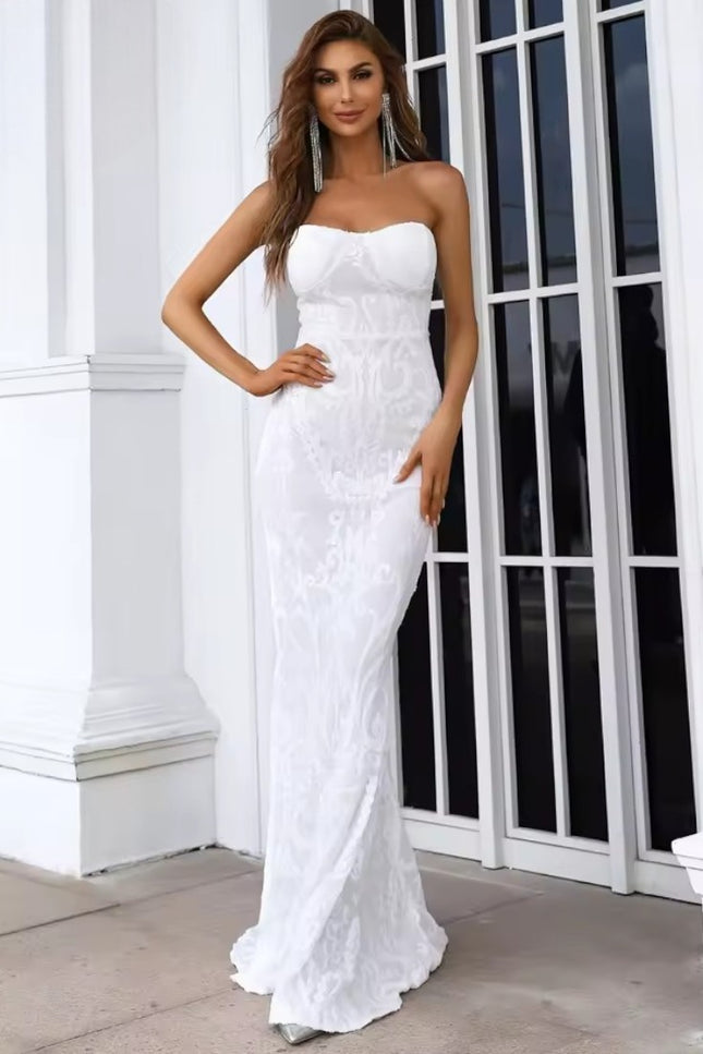 Robe sequins blanc - Robe Addict