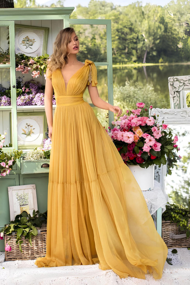 Robe soie jaune - Robe Addict