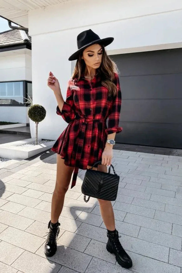 Robe tartan rouge - Robe Addict