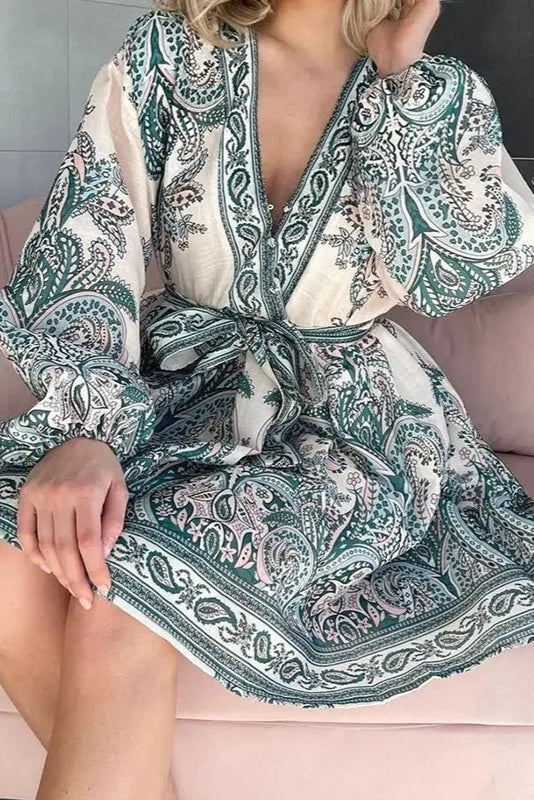 Robe turquoise et blanche - Robe Addict