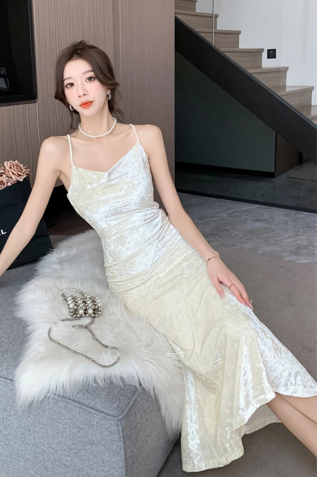 Robe velour blanche - Robe Addict