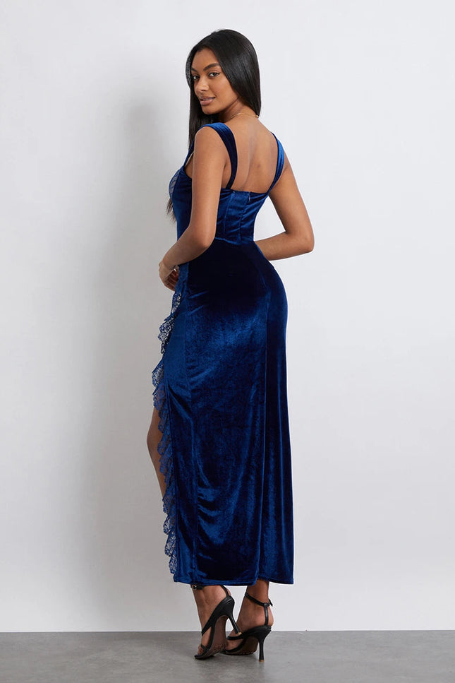 Robe velours bleu - Robe Addict