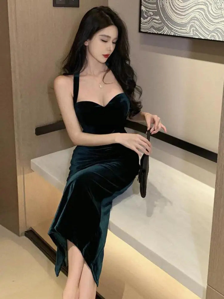 Robe velour dos nu - Robe Addict