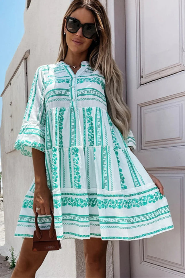 Robe vert et blanc - Robe Addict