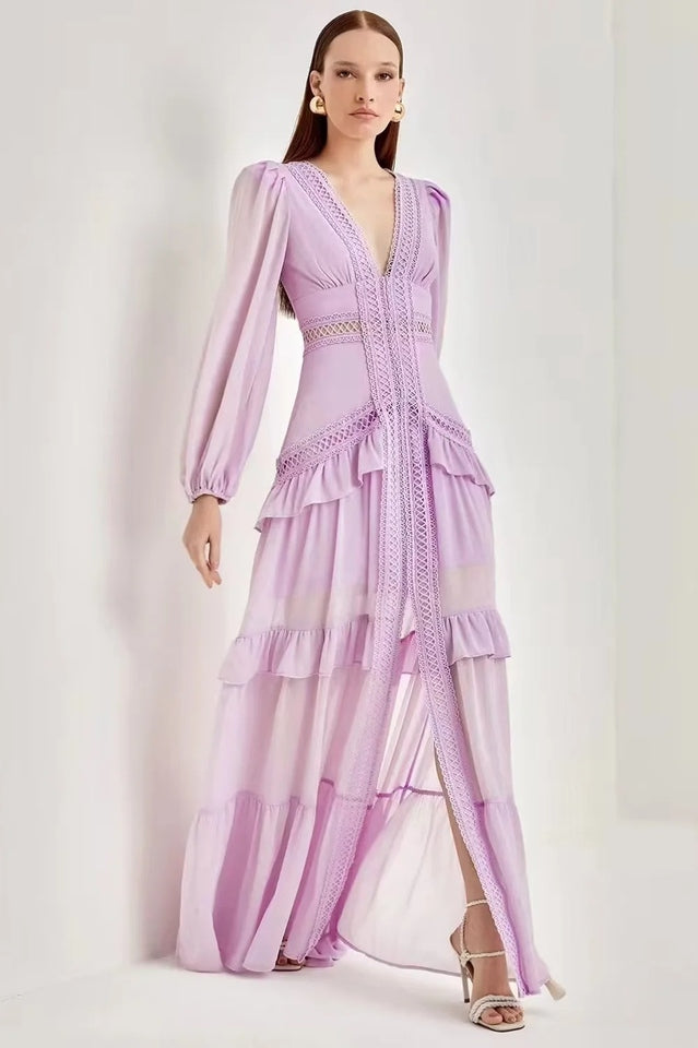Robe violette longue - Robe Addict