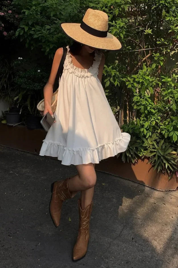 Robe babydoll blanche - Robe Addict