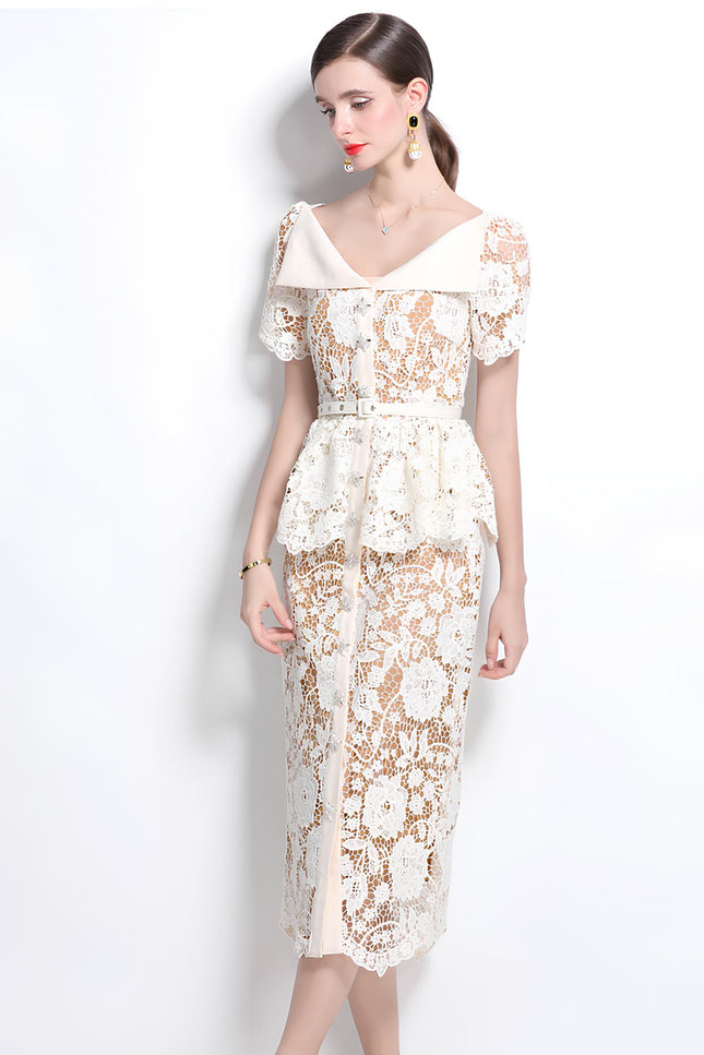 Robe blanche beige - Robe Addict