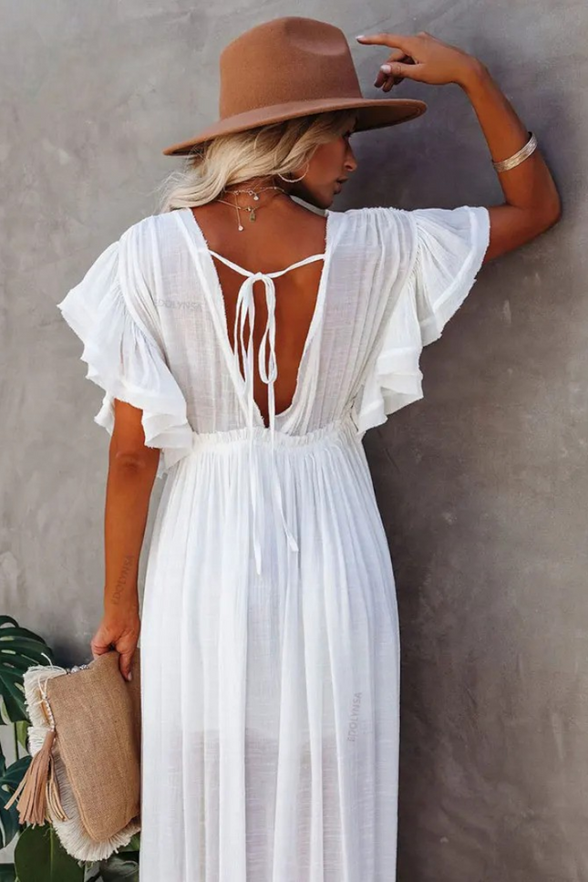 Robe blanche bohème - Robe Addict