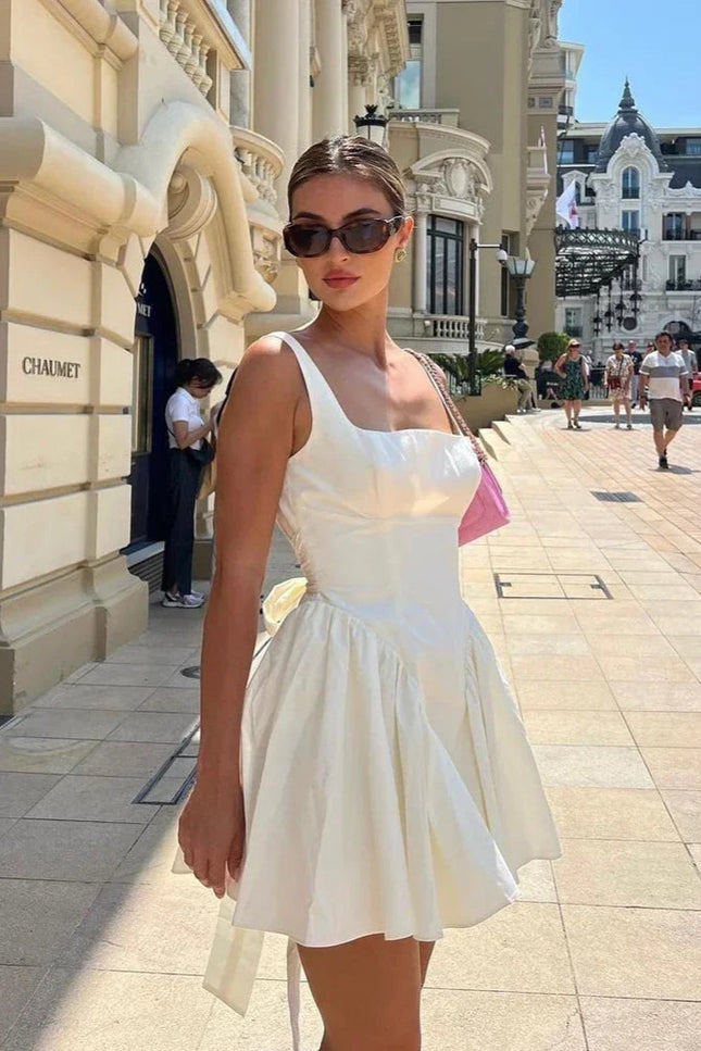 Robe blanche courte dos nu - Robe Addict