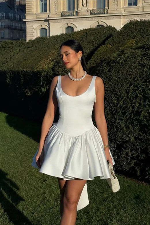 Robe blanche noeud dos - Robe Addict