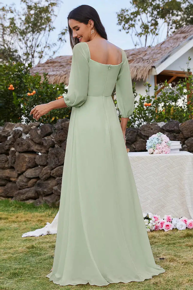 Robe ceremonie vert pastel - Robe Addict