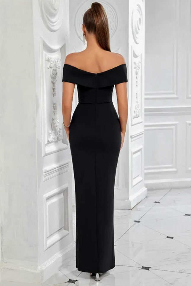 Robe col bardot longue - Robe Addict