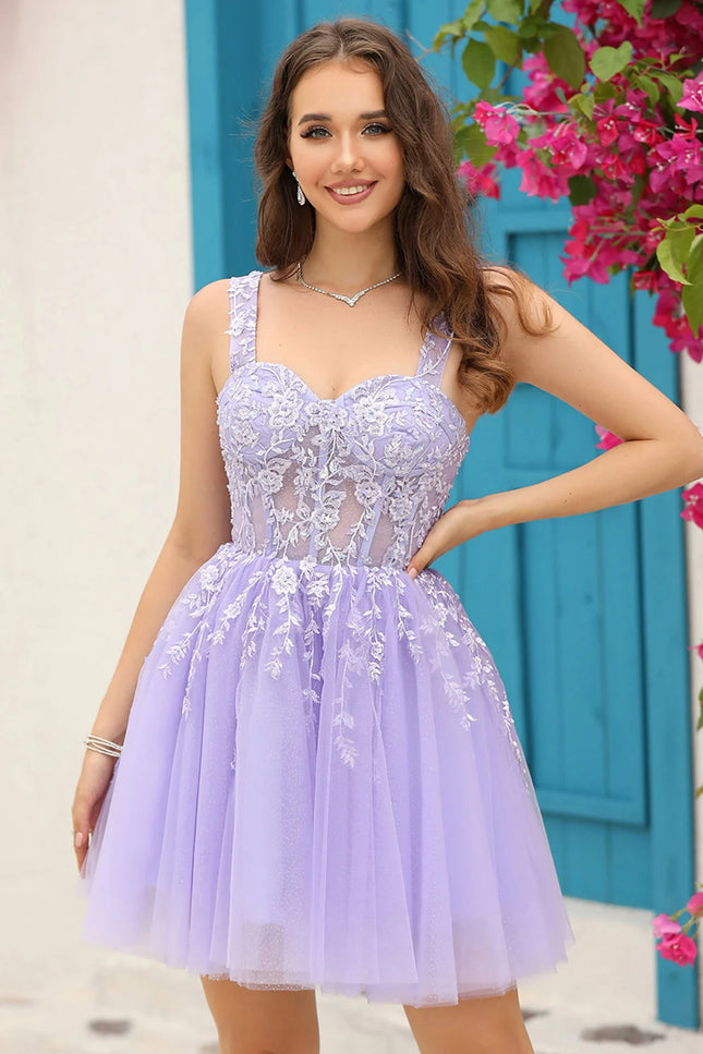 Robe courte lilas - Robe Addict