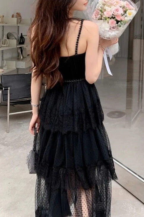 Robe courte voile long transparent - Robe Addict