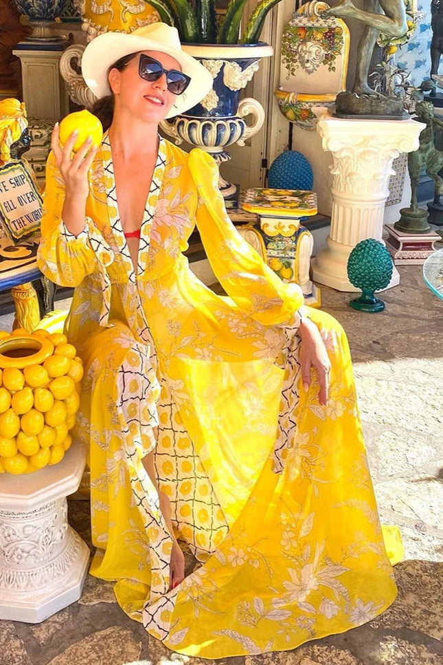 Robe de plage jaune - Robe Addict