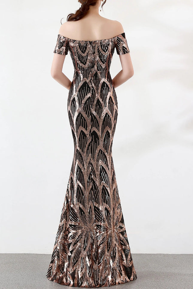Robe de soirée noir et or - Robe Addict