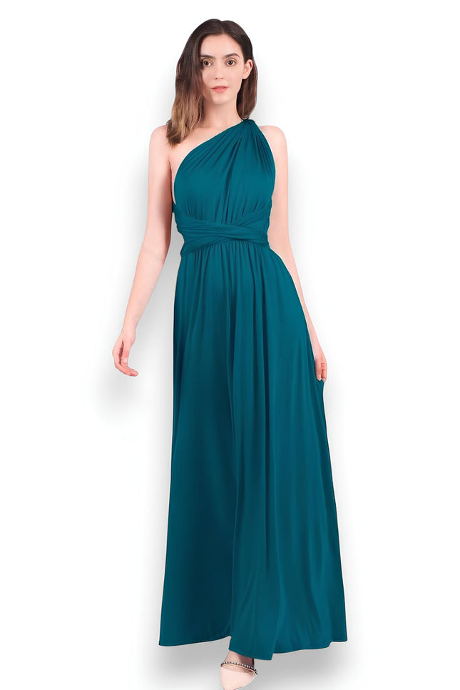 Robe demoiselle d'honneur bleu pétrole - Robe Addict