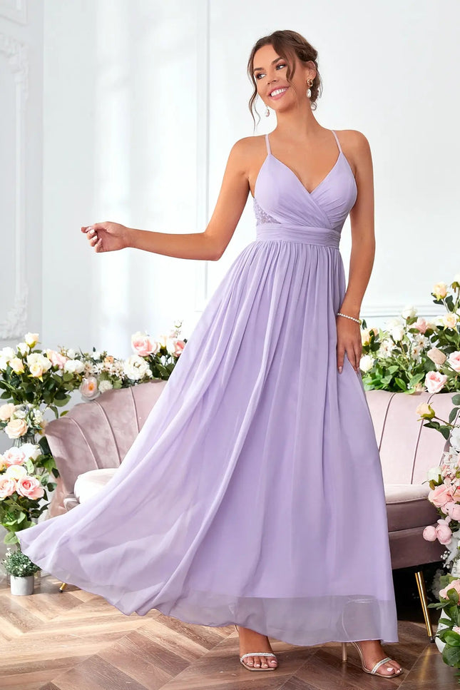 Robe demoiselle d'honneur violet pastel - Robe Addict