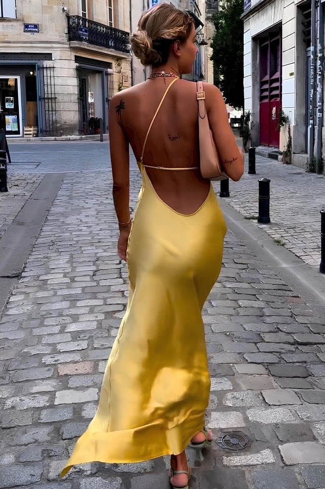 Robe dos nu jaune - Robe Addict
