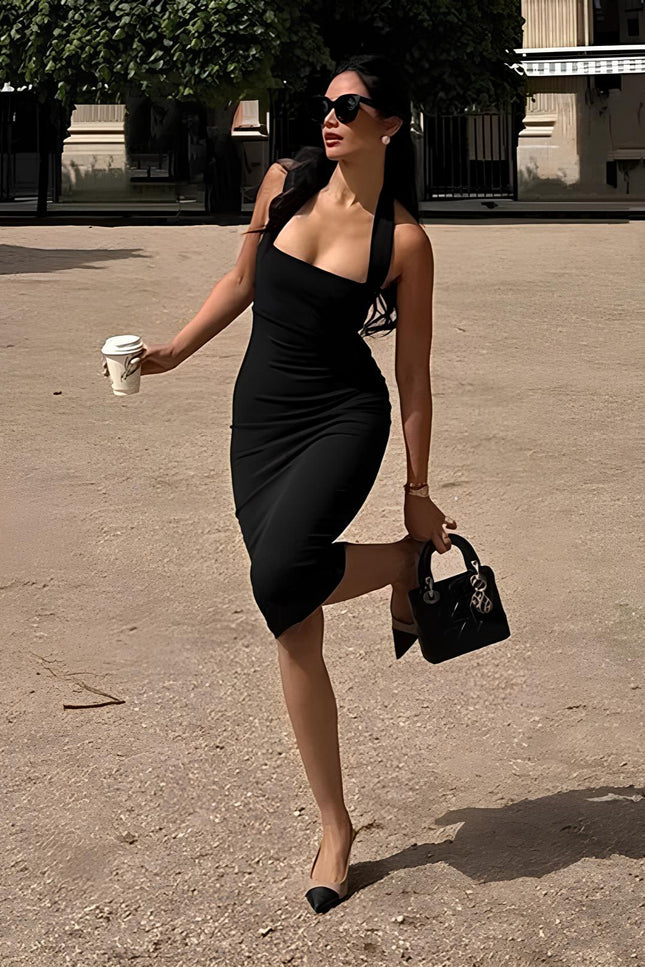 Robe droite noire chic - Robe Addict