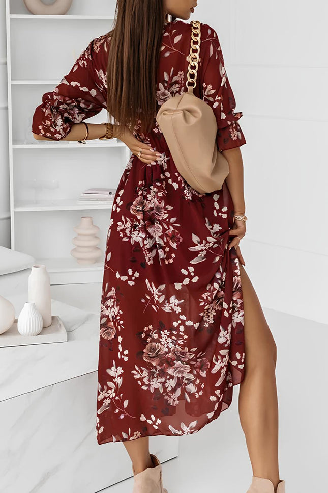 Robe fleurie terracotta - Robe Addict